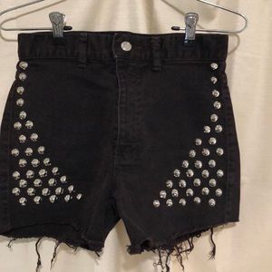 Vintage Studded High Waisted Jeans Shorts